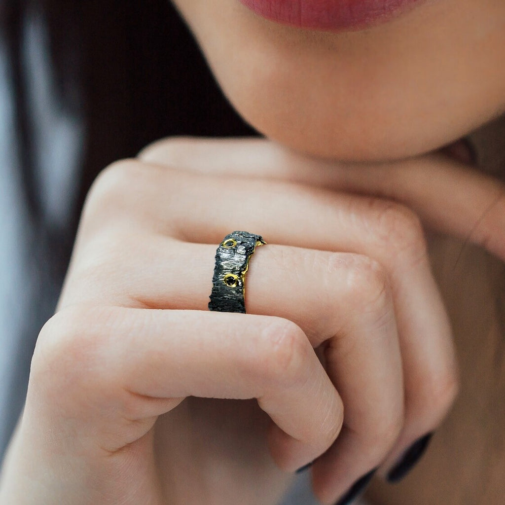 Anello Diamanti Neri