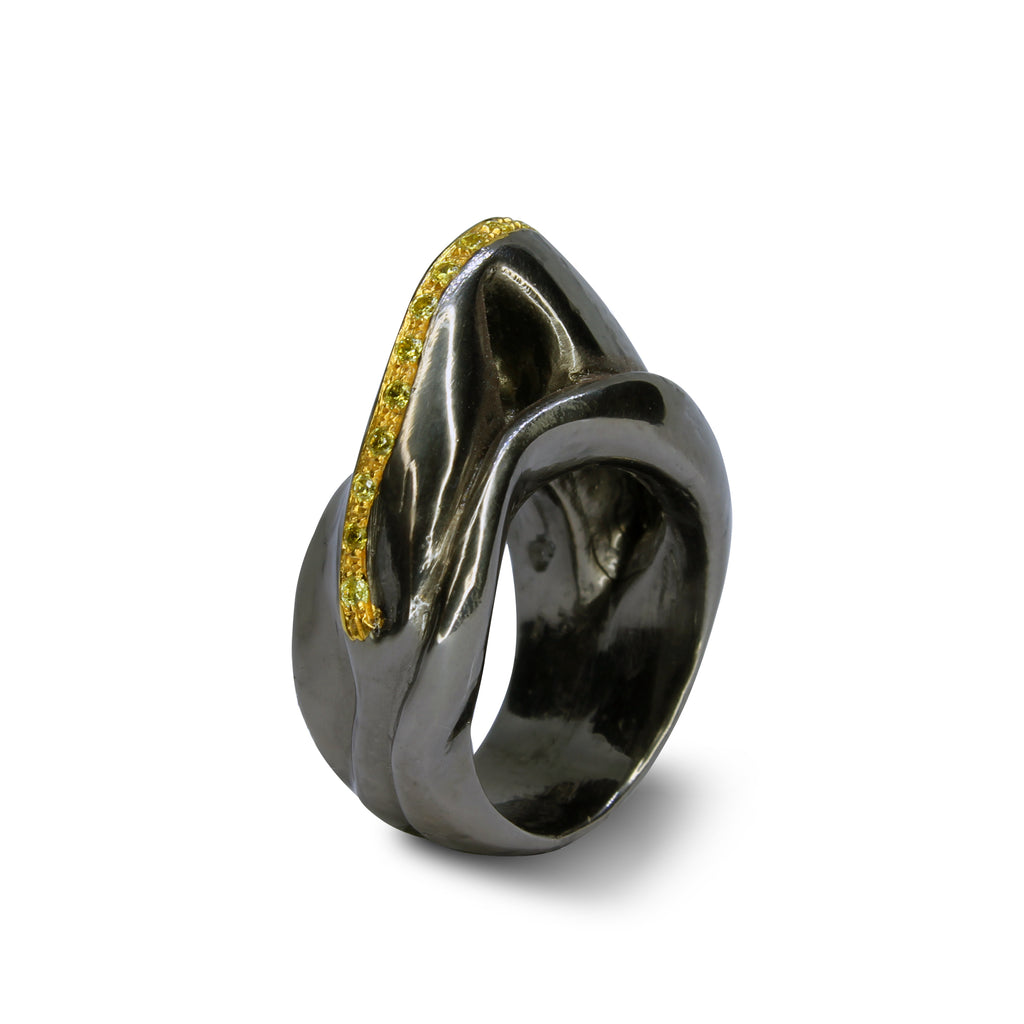 Anello Black Wave