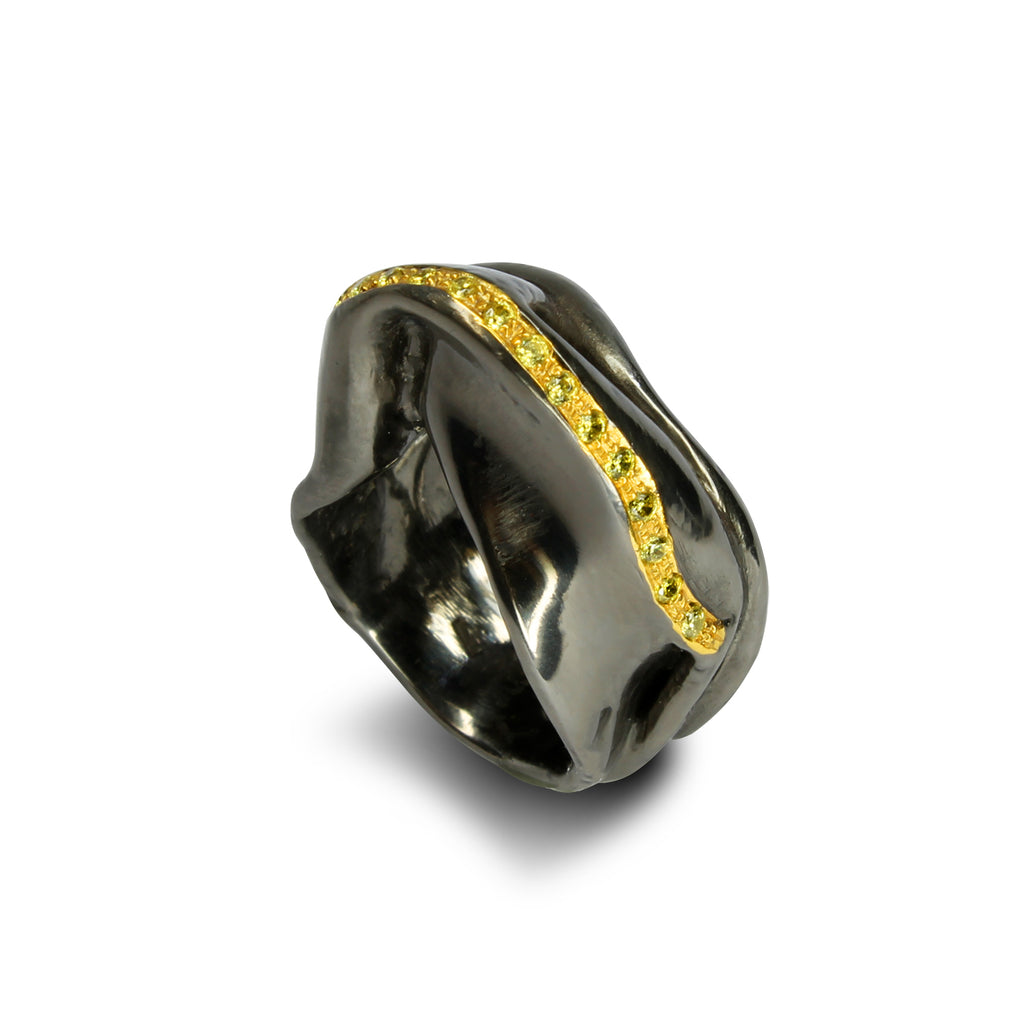 Anello Black Wave