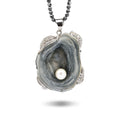 Ciondolo Agata Cristallizzata, Diamanti, Perla