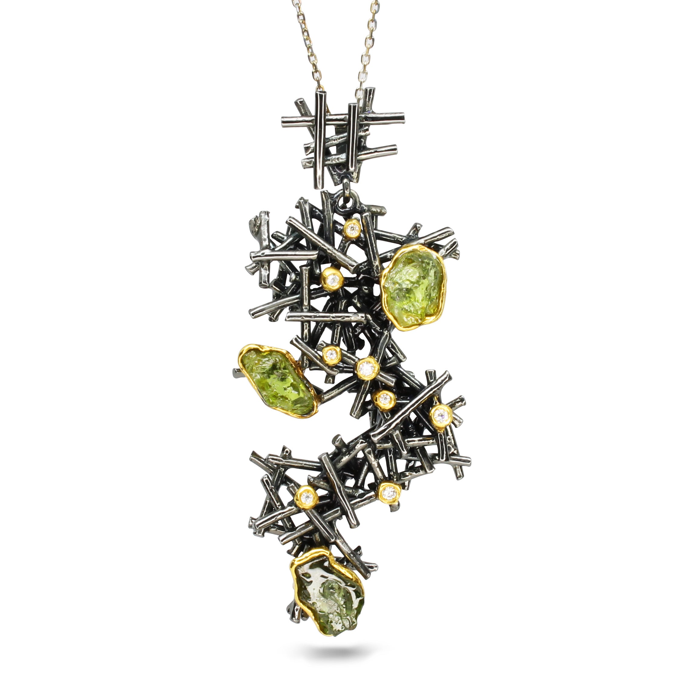 Ciondolo Peridoti e Diamanti