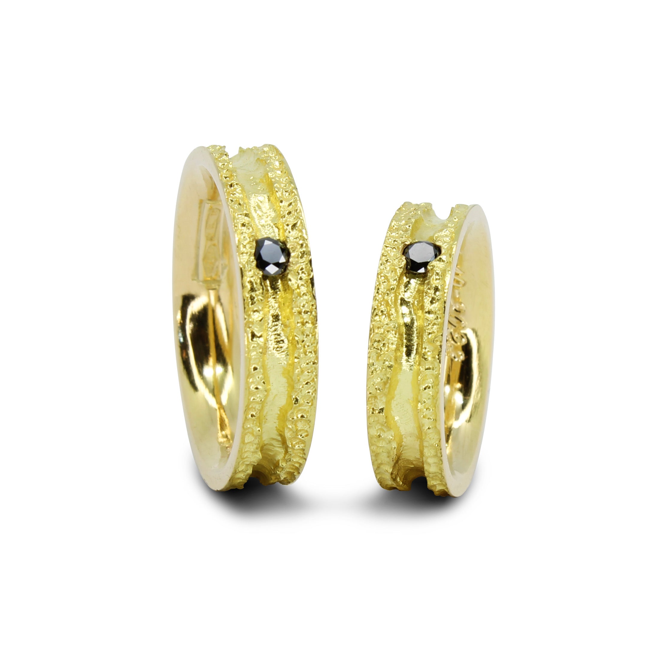 Fedi Matrimoniali con Diamante Nero
