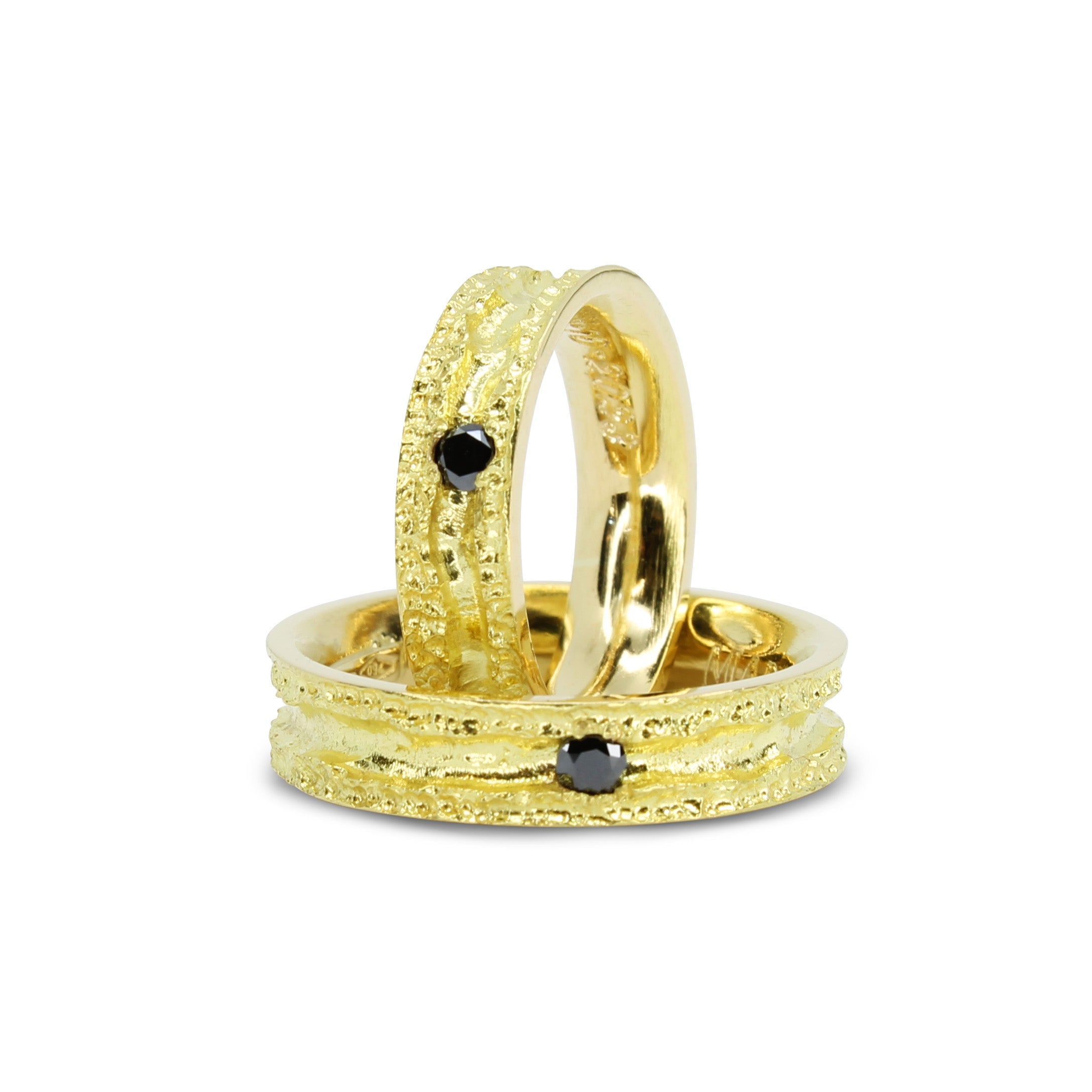 Fedi Matrimoniali con Diamante Nero