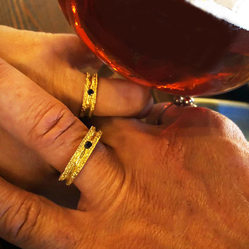 Fedi Matrimoniali con Diamante Nero
