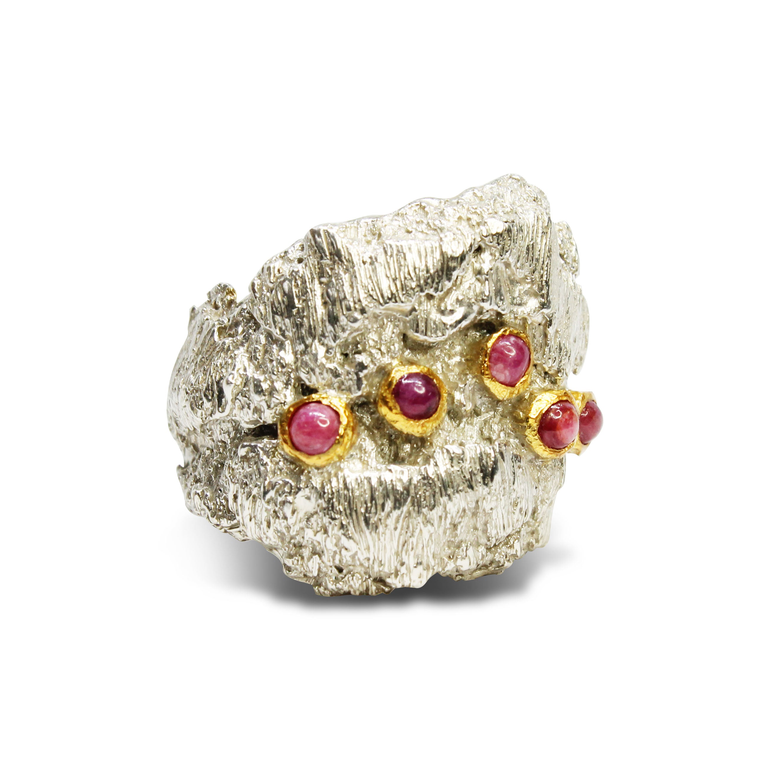 Anello Rubini Cabochon