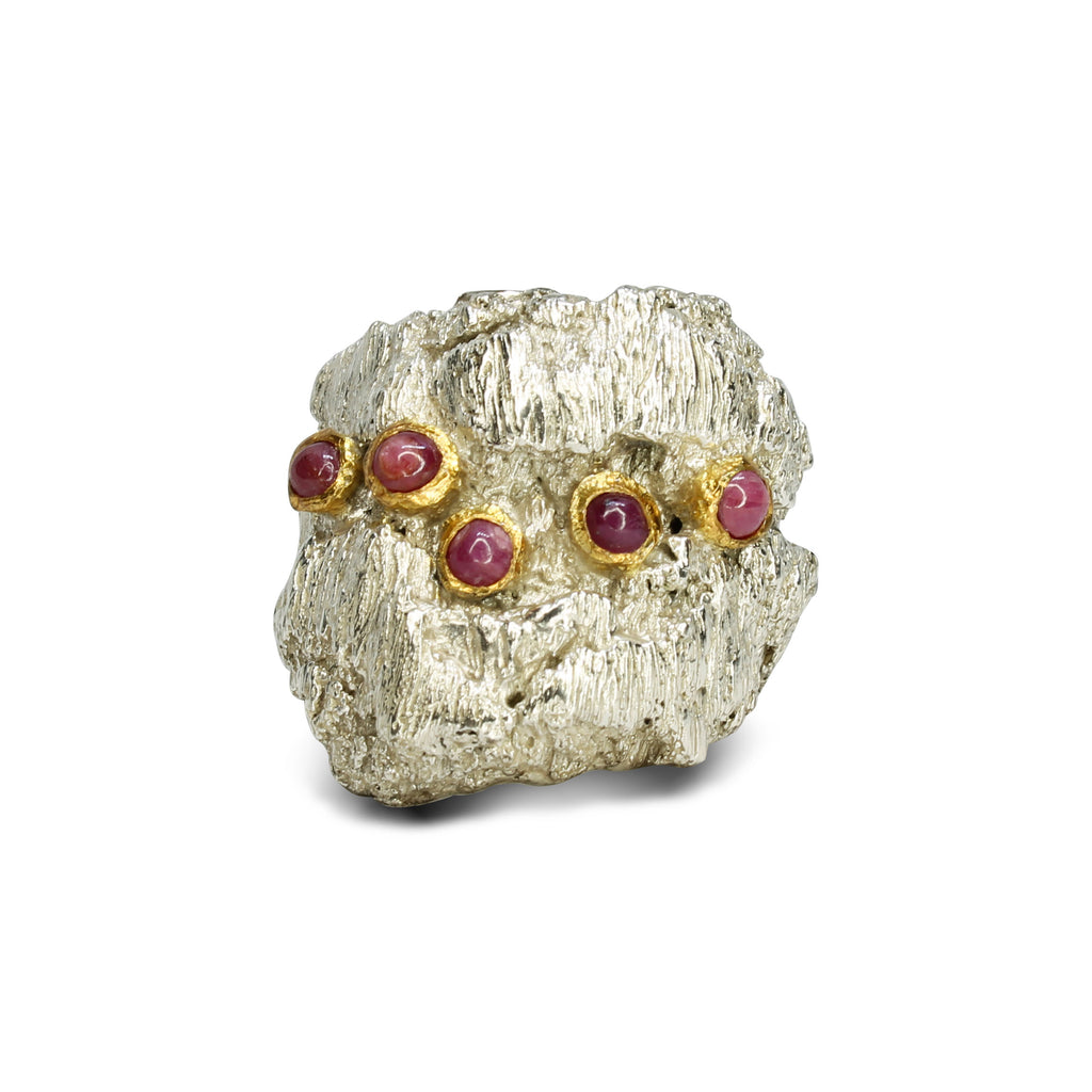 Anello Rubini Cabochon