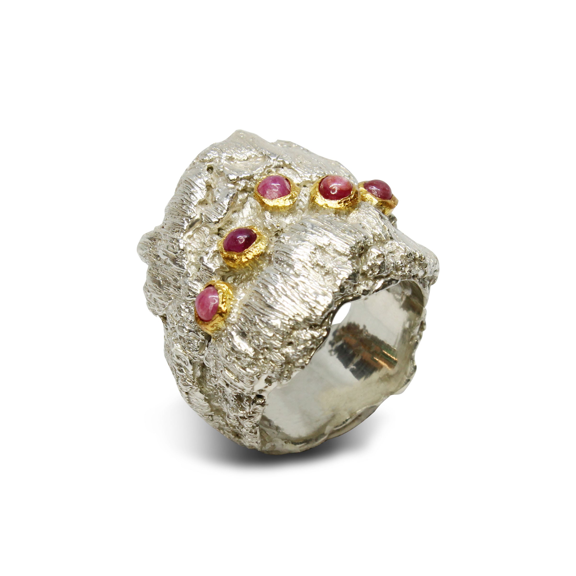 Anello Rubini Cabochon