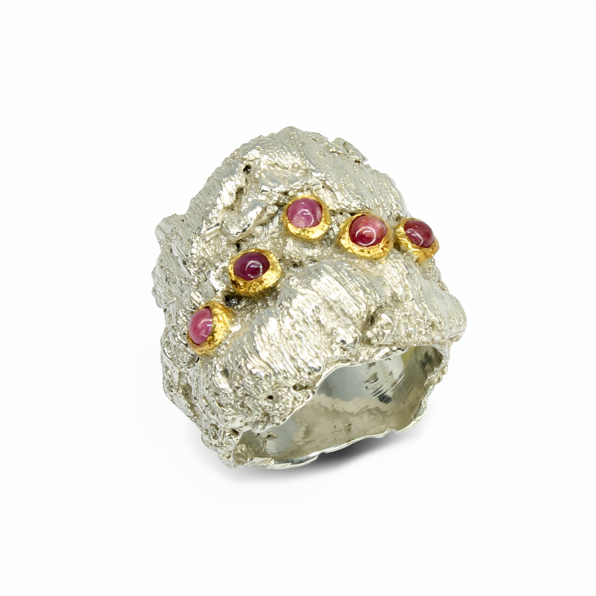 Anello Rubini Cabochon
