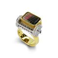 Anello Tormalina, Diamanti, Rubini, Diamanti Neri