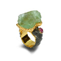 Anello Fluorite, Rubino, Diamante.