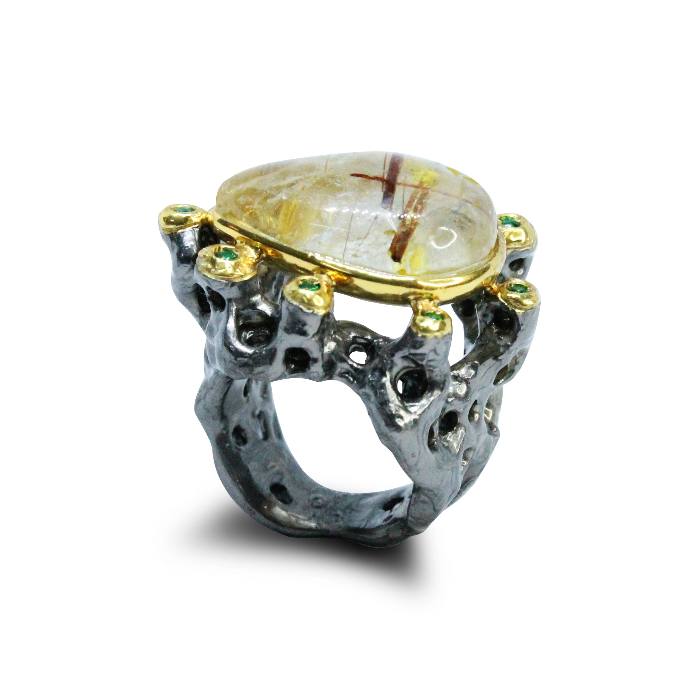 Anello Quarzo Rutilato.