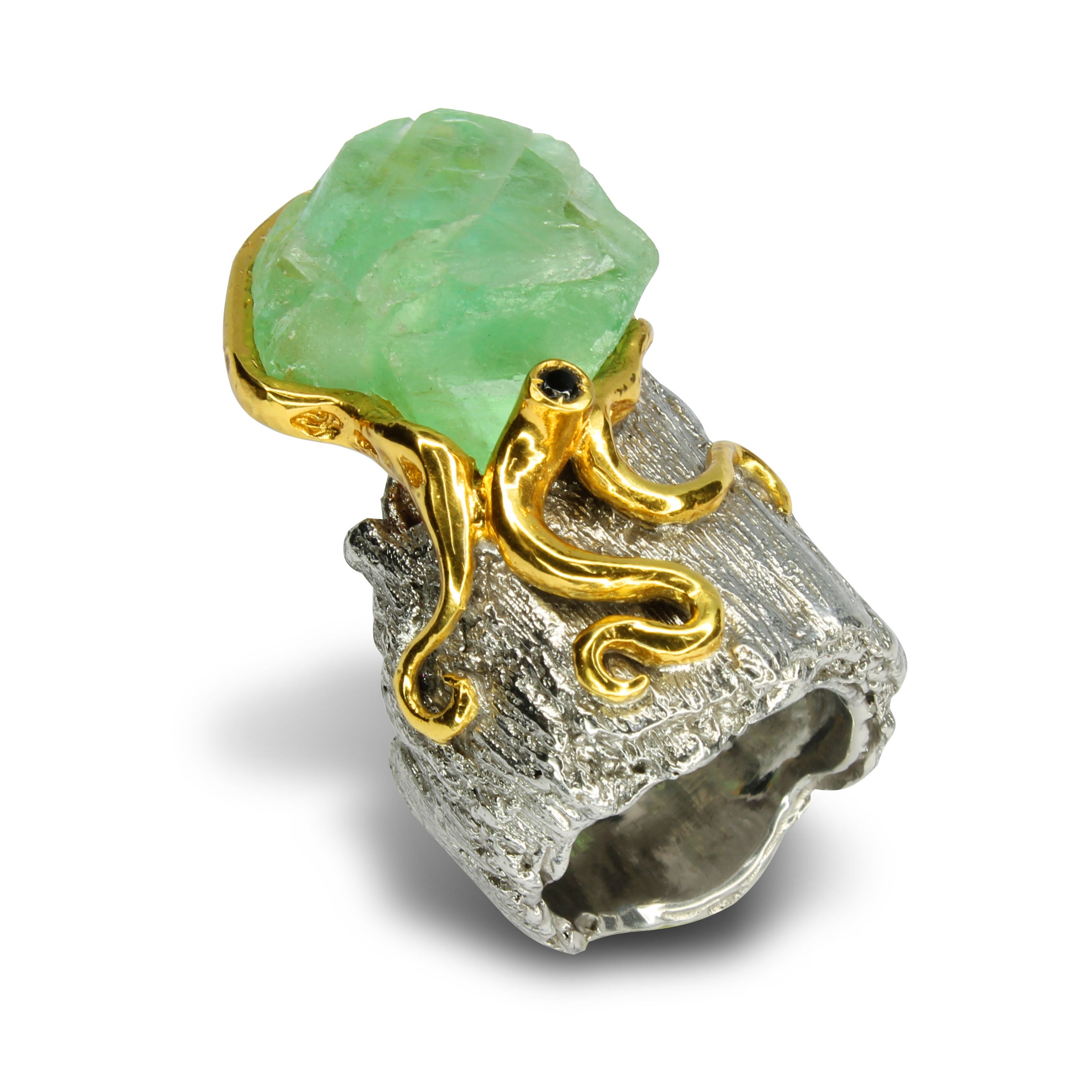 Anello Fluorite e Diamante Black