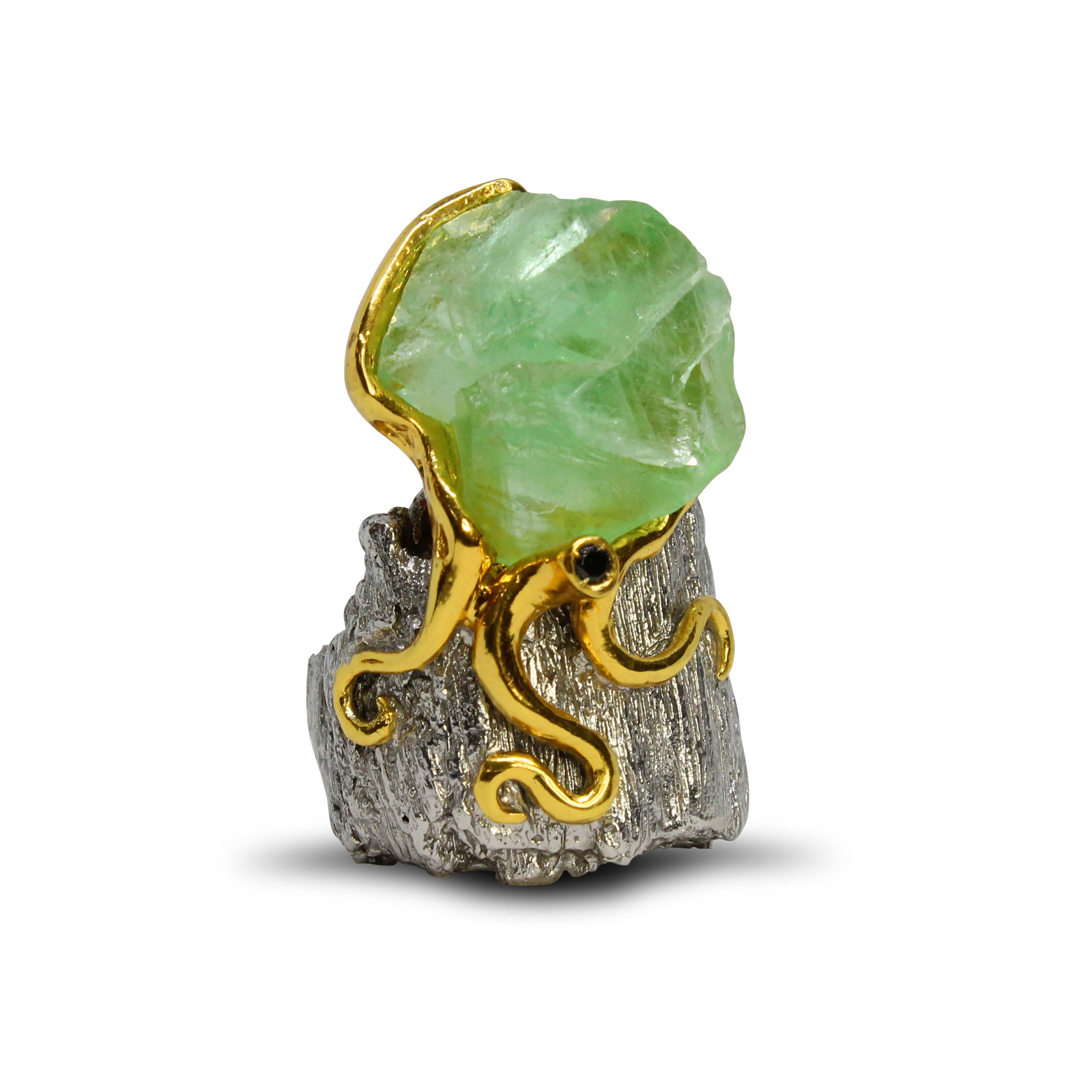 Anello Fluorite e Diamante Black
