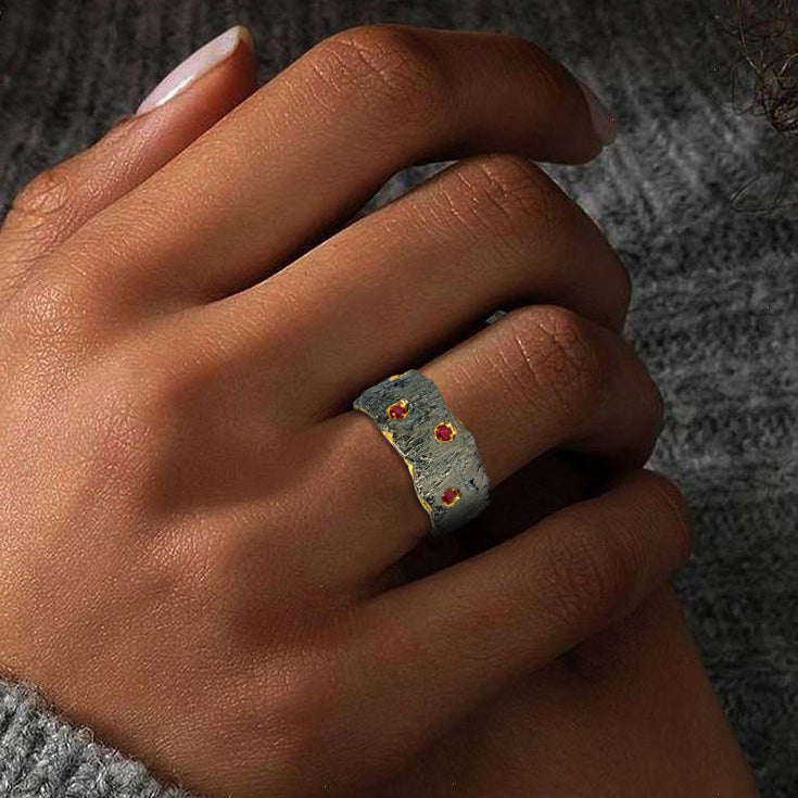 Anello Rubini Naturali