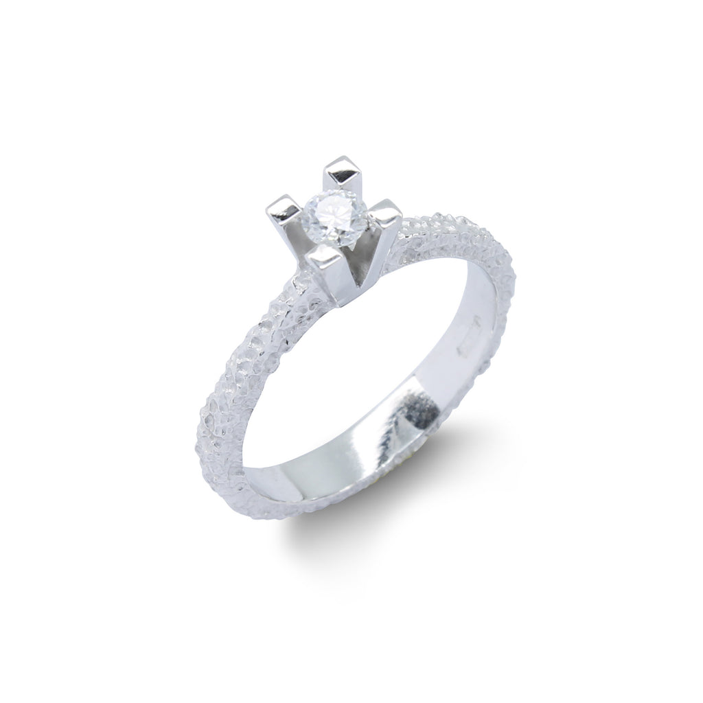 Anello Solitario Moissanite