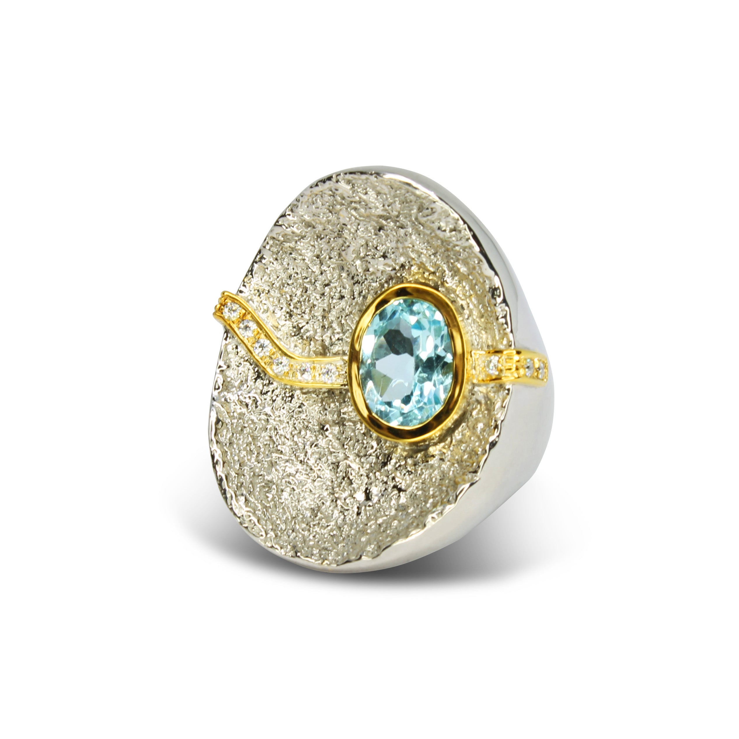 Anello Topazio Azzurro