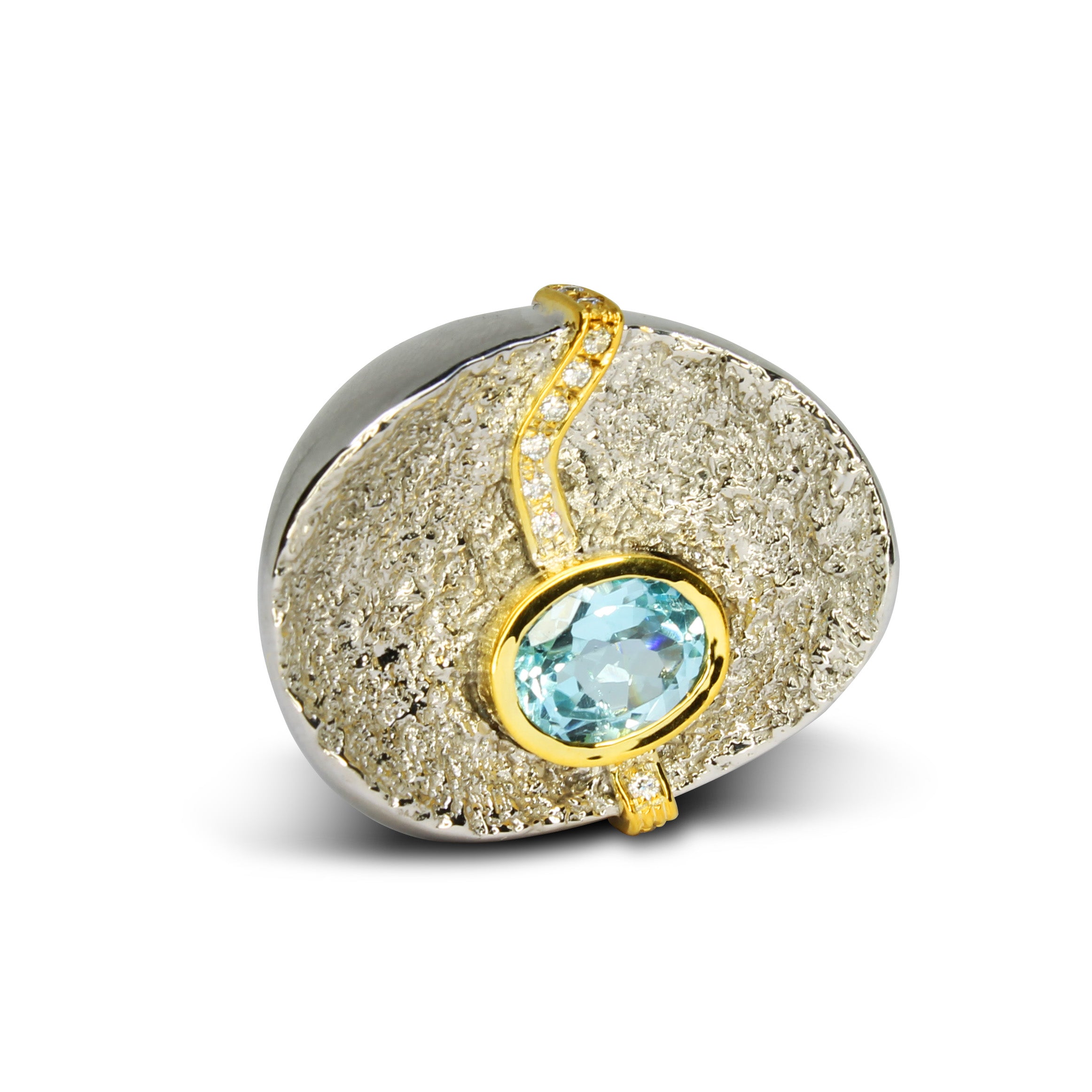 Anello Topazio Azzurro