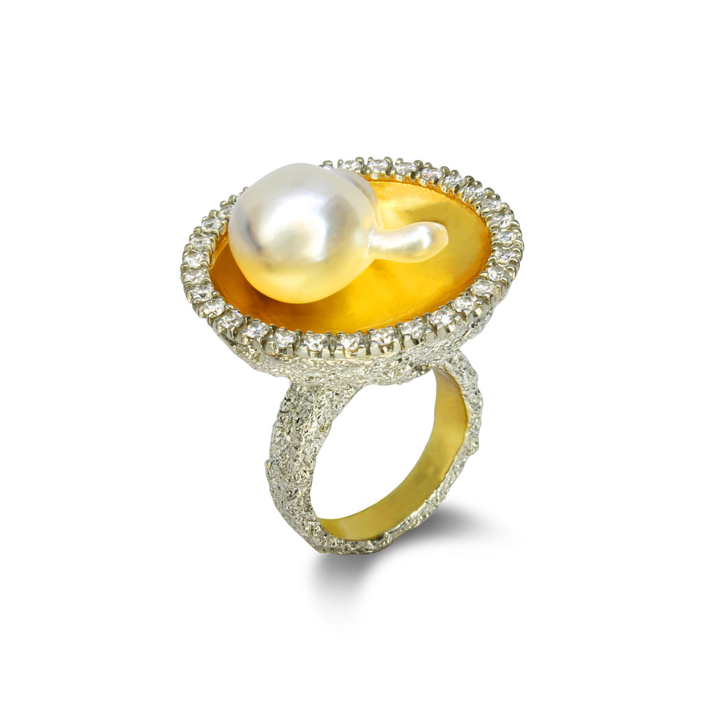 Anello Perla Barocca