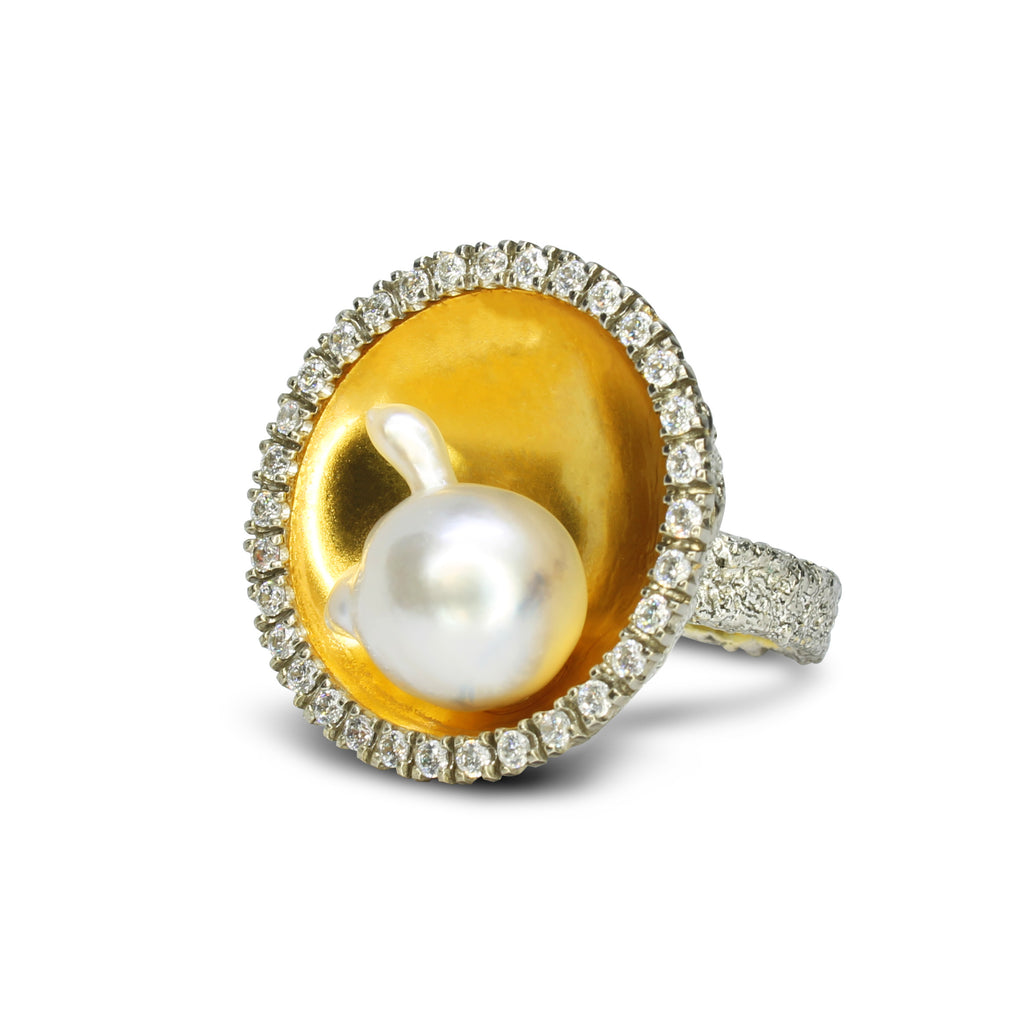 Anello Perla Barocca
