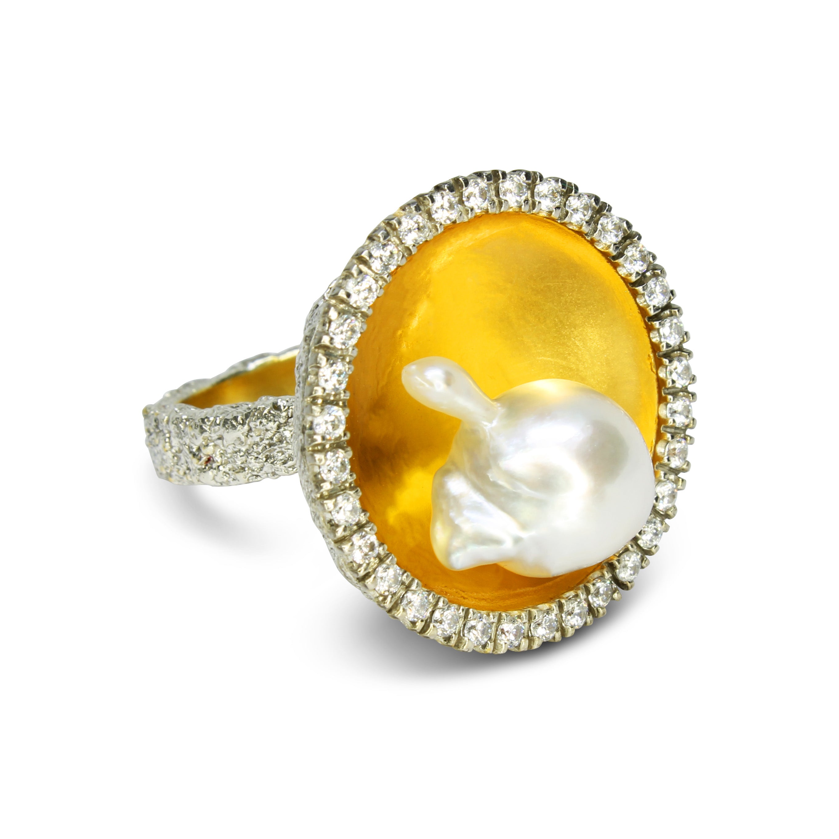 Anello Perla Barocca