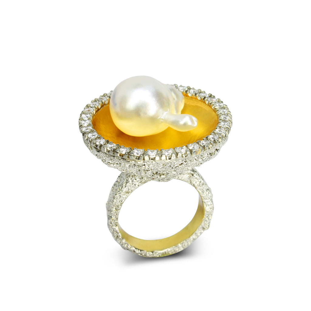 Anello Perla Barocca
